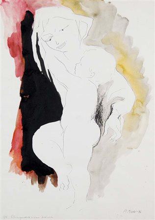 MURER AUGUSTO Falcade 1922 - Padova 1985 Maternità 1976 litografia...