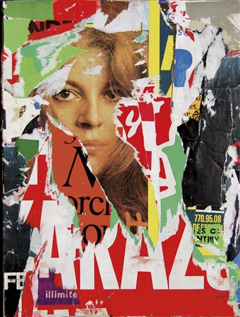 VILLEGLE' JACQUES Quimper (Francia) 1926 A gauche du Mythe de la ville 1976...