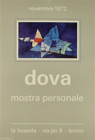 GIANNI DOVA manifesto, 50x33,5 cm realizzato dalla Galleria La Bussola di...