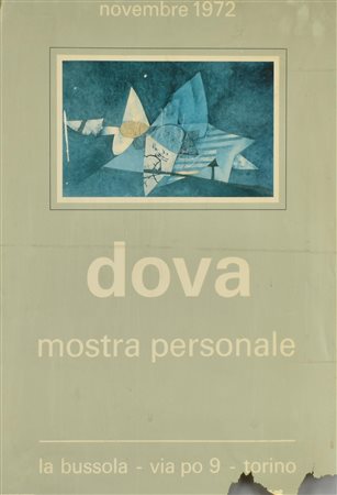 DOVA MOSTRA PERSONALE manifesto, cm 50x33, per la mostra personale 'Dova'...