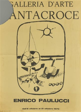ENRICO PAULUCCI manifesto, cm 66x48, realizzato da Officine Grafiche Firenze...