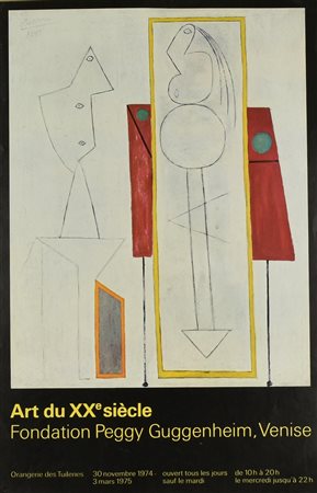 ART DU XX SIECLE manifesto per la Fondazione Peggy Guggenheim, 60x40cm...