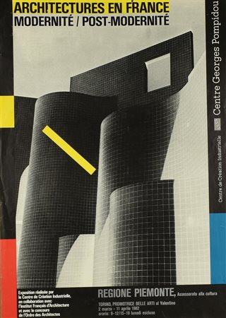 ARCHITECTURES EN FRANCE MODERNITE' POST MODERNITE' manifesto, 70x50 cm...