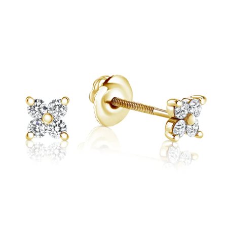 ORECCHINI IN ORO GIALLO CON DIAMANTI - BY SHLOMIT ROGEL - CP5147Y