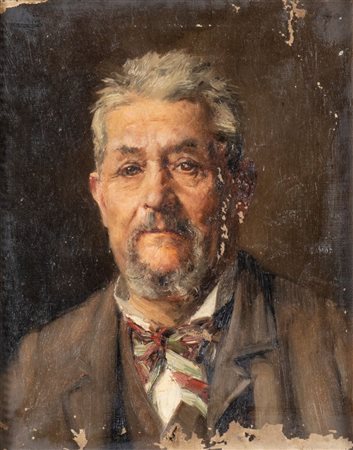PAUL SAIN (Avignone 1853 - 1908) "Ritratto di signore", 1890. Olio su tela....