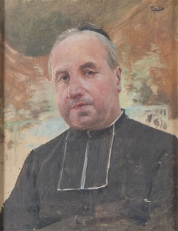 PAUL SAIN (Avignone 1853 - 1908) "Ritratto di prelato". Olio su tela. Cm...