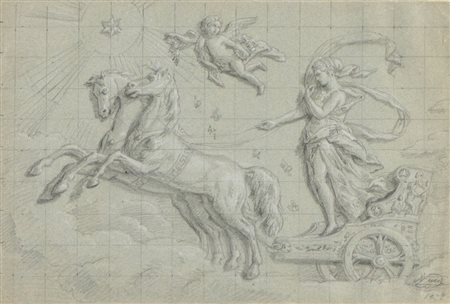 SANTE NUCCI (Bologna 1821 - 1896) "Aurora". Disegno a matita su carta. Cm...