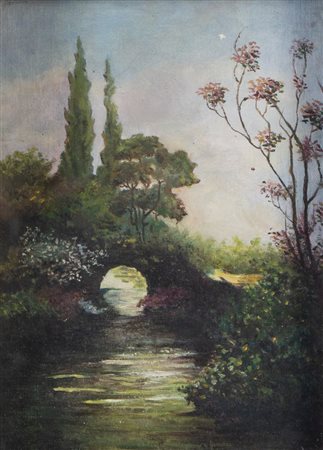 ANTONINO SARTINI (Crespellano 1889 - Bazzano 1954) "Paesaggio". Olio su tela...