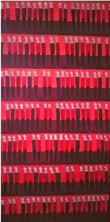 Fiorenzo Cangelli, 'Fila in attesa', 2021