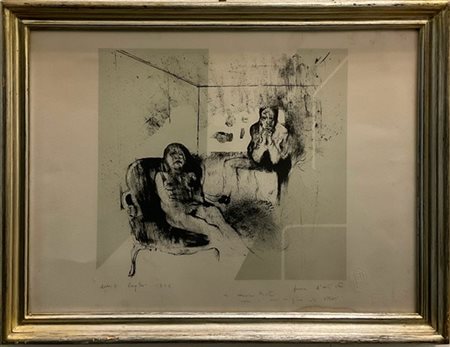 ALBERTO SUGHI "Senza titolo" 1964
litografia a colori - prova d'artista
cm 34x47