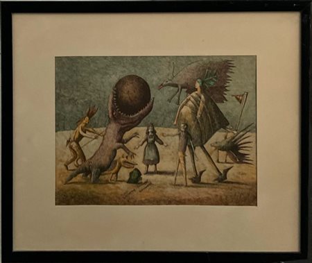 Roland Topor "Senza titolo" 
litografia a colori
cm 29x41
firmata e numerata 19/
