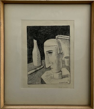Carlo Carrà "Gentiluomo ubriaco" 
litografia
foglio cm 50x40
firmata e numerata