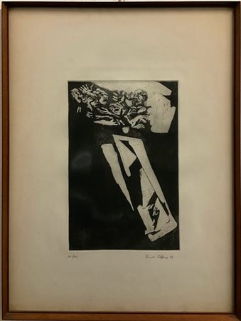 Ennio Calabria "Senza titolo" 1963
acquaforte
(lastra cm 38,5x24,5; foglio cm 68