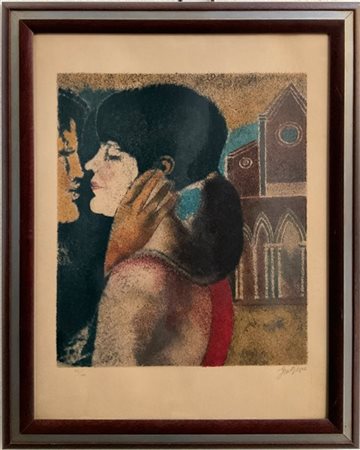 Franco Gentilini "Senza titolo" 
litografia a colori
cm 64x48
firmata e numerata