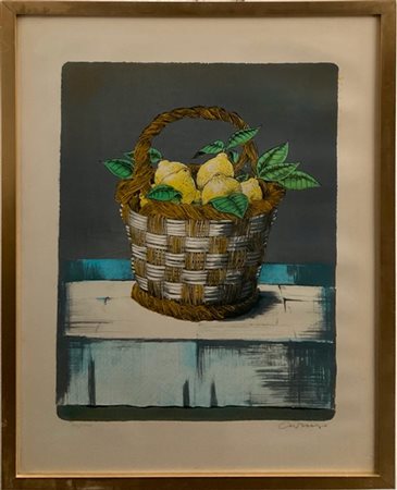 BRUNO CARUSO "Senza titolo" 
litografia a colori
cm 70x49
firmata e numerata 34/