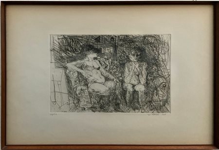 Ugo Attardi "Senza titolo" 1963
acquaforte
(lastra cm 27,7x40,5; foglio cm 49x59