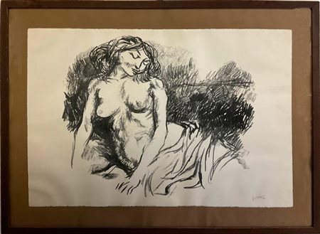 RENATO GUTTUSO "Senza titolo" 
litografia
cm 51x71
firmata e numerata 109/200 in