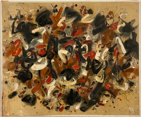 Angelo Ruga "Senza titolo" 1960
tecnica mista su tela
cm 75x90
firmato e datato