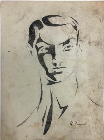 Romolo Romani Bozzetto a china su carta per un'illustrazione pubblicata sulla ri