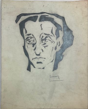 Romolo Romani Bozzetto a matita su carta per un'illustrazione pubblicata sulla r