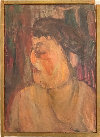 Ignoto "Profilo femminile" olio su tela
cm 50x35. In cornice (difetti)