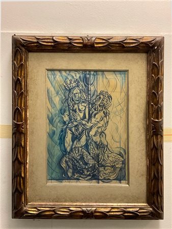 Floriano Bodini "Senza titolo" 1987
tecnica mista su carta applicata su tela
cm