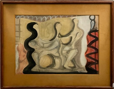 Carmelo Cappello "Senza titolo" 1954
acquerello su carta
cm 35x49
firmata e data