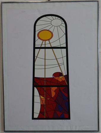 Luigi Veronesi "Senza titolo" 1997
litografia a colori - prova d'artista
cm 70x5