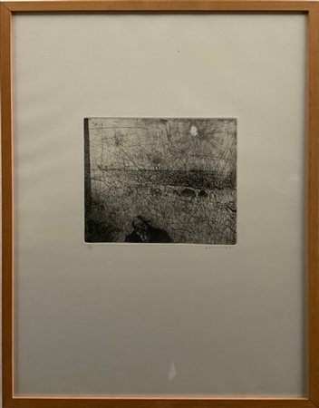Gianfranco Ferroni "Senza titolo" 1961
acquaforte
(lastra cm 17x20; foglio cm 51