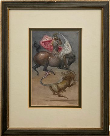 Riccardo Tommasi Ferroni "Bellerofonte e la Chimera" 
acquerello su carta
cm 30x