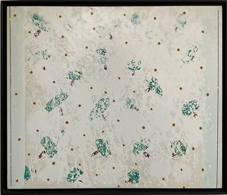 Gastone Biggi "Puntocromie - Idillio verde" 2008
tecnica mista su tela
cm 80x100