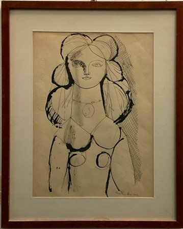 Ibrahim Kodra "Senza titolo" 
china su carta
cm 31,5x22,5
firmato in basso a des