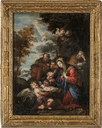 Scuola italiana sec.XVII "Adorazine dei pastori" 