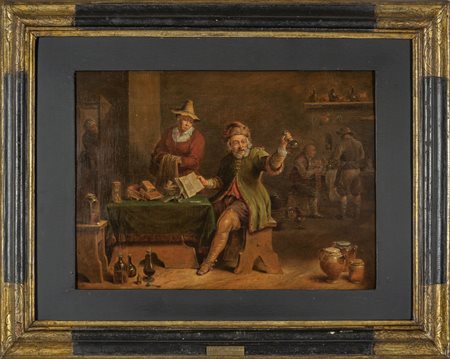 Scuola olandese sec.XVIII "Speziale" olio su 