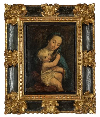 Scuola veneta sec.XVII "Madonna con Bambino" 