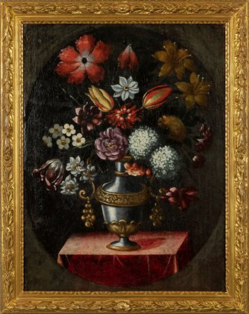 Scuola romana sec.XVII "Vaso di fiori" 