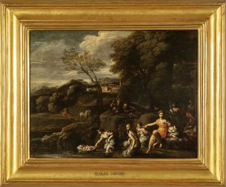 Scuola romana sec.XVIII "Mosè salvato dalle 