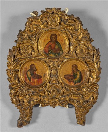 Scuola dalmata sec.XVII, cartagloria in legno 