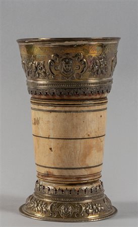 Mortaio in avorio, Germania sec.XVII, montato a 