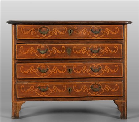 Comò Luigi XIV in massello, filettato con legno 