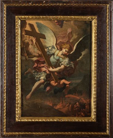 Scuola napoletana sec.XVII "Arcangelo" olio, 