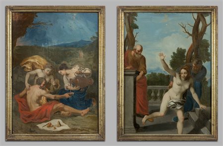 Scuola napoletana sec.XVIII "Scene mitologiche" 