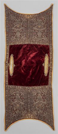 Gualdrappa da sella in velluto di seta riccamente 