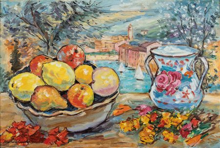 Michele Cascella (1892-1989)  - Natura morta a Portofino
