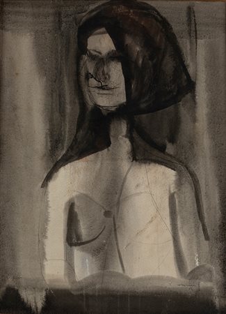 Bruno Cassinari (Piacenza 1912-Milano 1992)  - Senza titolo (Ritratto di ragazza), 1962