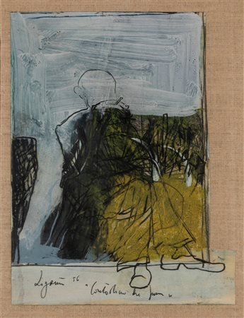 Giuseppe Zigaina (Cervignano del Friuli 1924-Palmanova 2015)  - Contadino che fuma, 1956