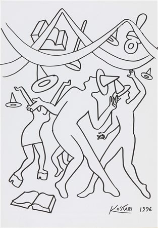 Mark Kostabi (Los Angeles 1960)  - Senza titolo, 1996