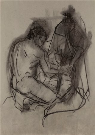 Klaus Karl Mehrkens (Brema 12/07/1955)  - Figura con fiore, 1986