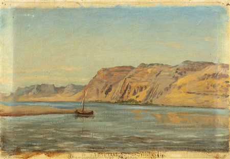 Giuseppe Haimann (Milano 1828-Alessandria d'Egitto 1883)  - Abu Simbel, sulla riva del Nilo