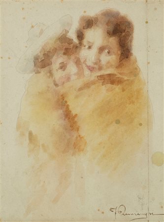 Federico Quarenghi (Milano 1858-1940)  - Amore materno